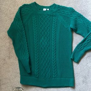 Gap cableknit emerald green women’s sweater